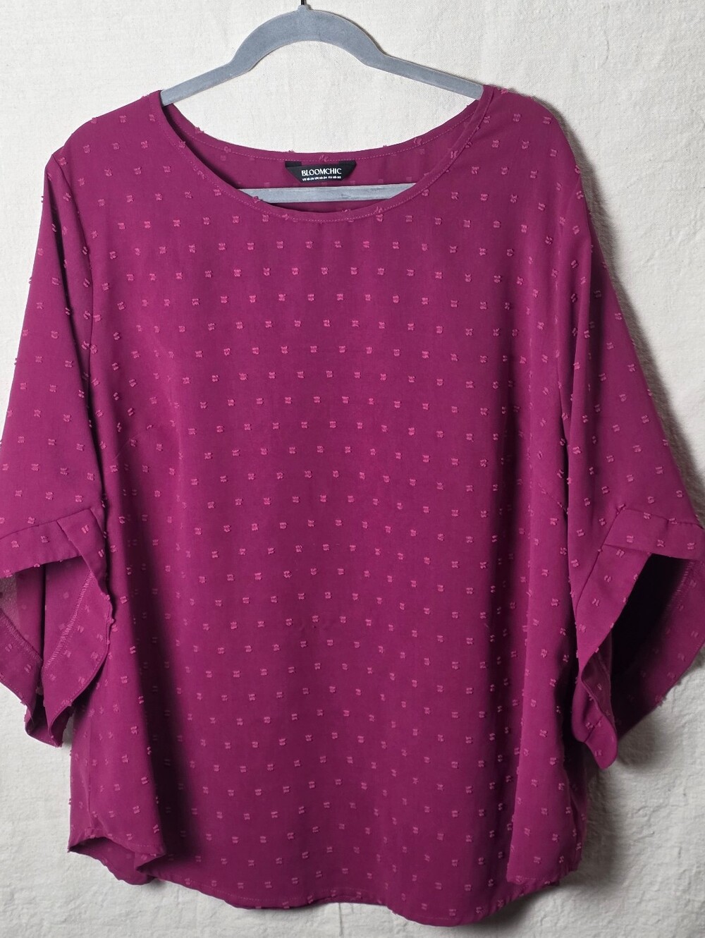BloomChic Plum Textured Scoop-Neck Tunic